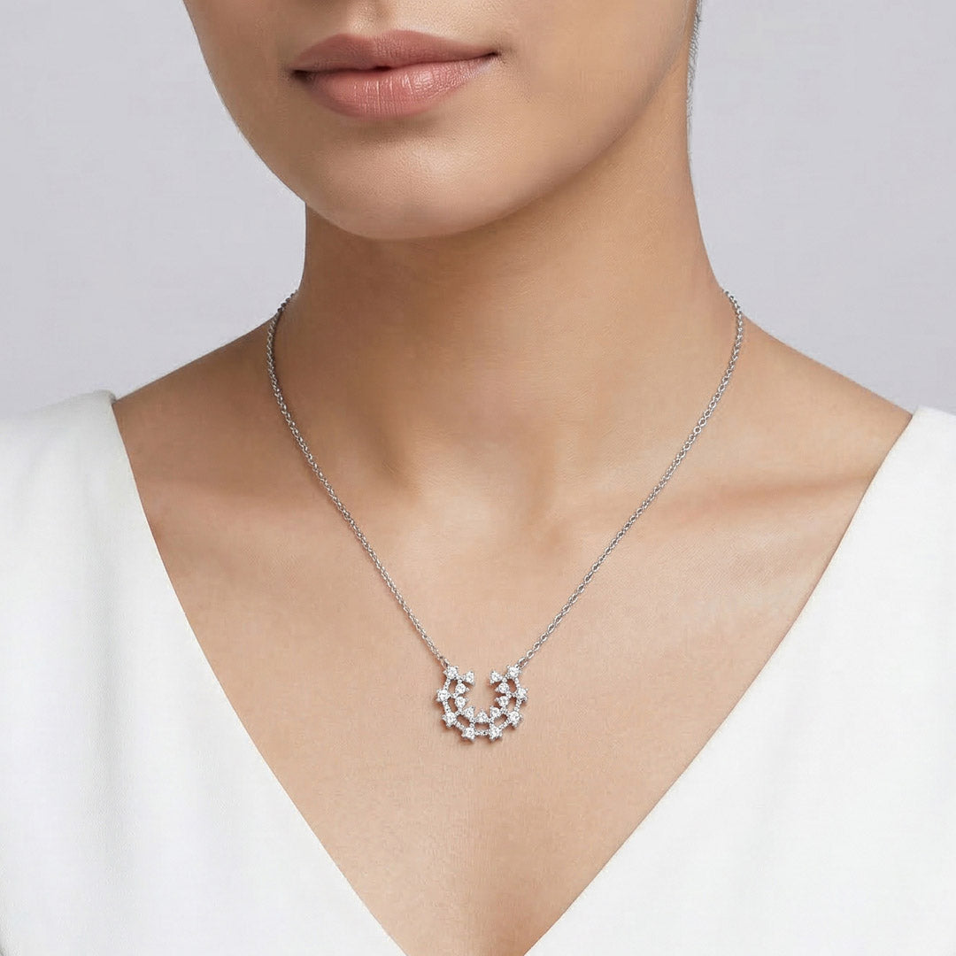 Frost Aura Silver Modern Necklace