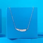 Leaf Line Silver Modern Necklace