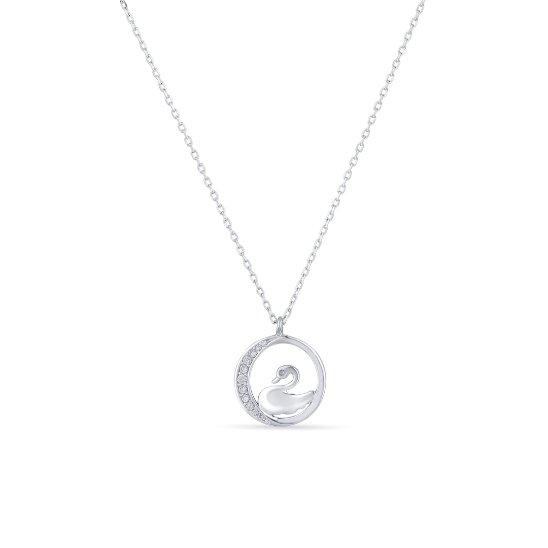 Moon Dove Silver Modern Necklace