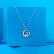 Moon Dove Silver Modern Necklace