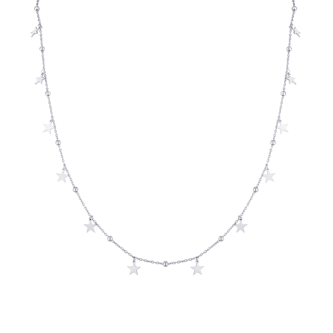 Star Arc Silver Charm Necklace