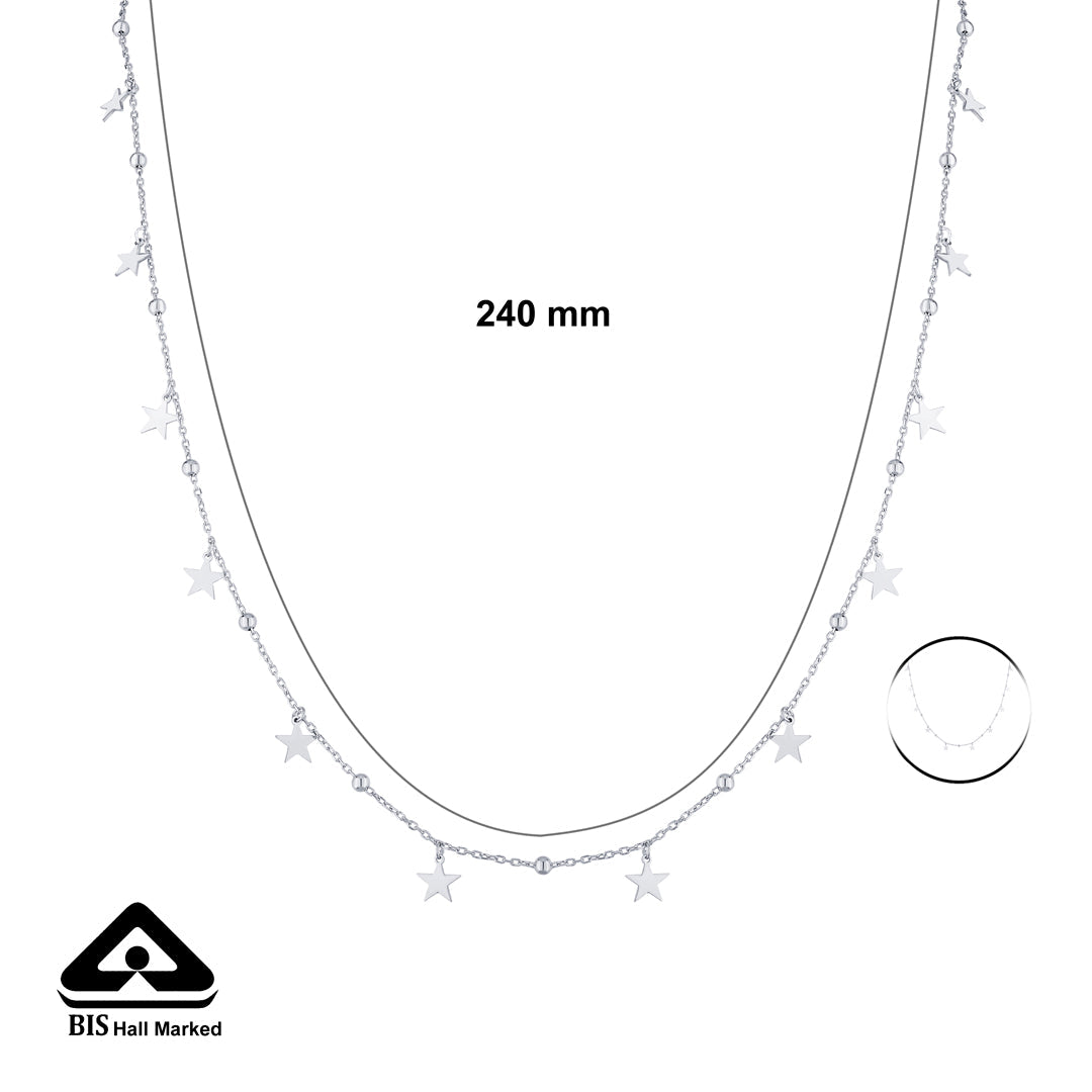 Star Arc Silver Charm Necklace