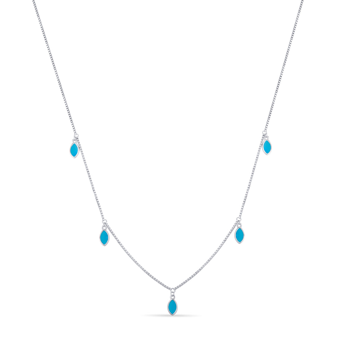 Ethereal Blue Silver Modern Necklace