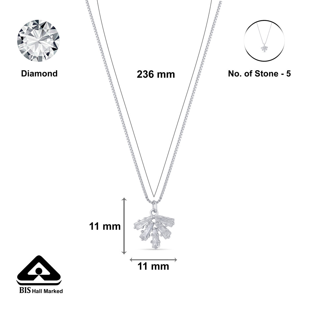 Crystal Edge Silver Modern Necklace
