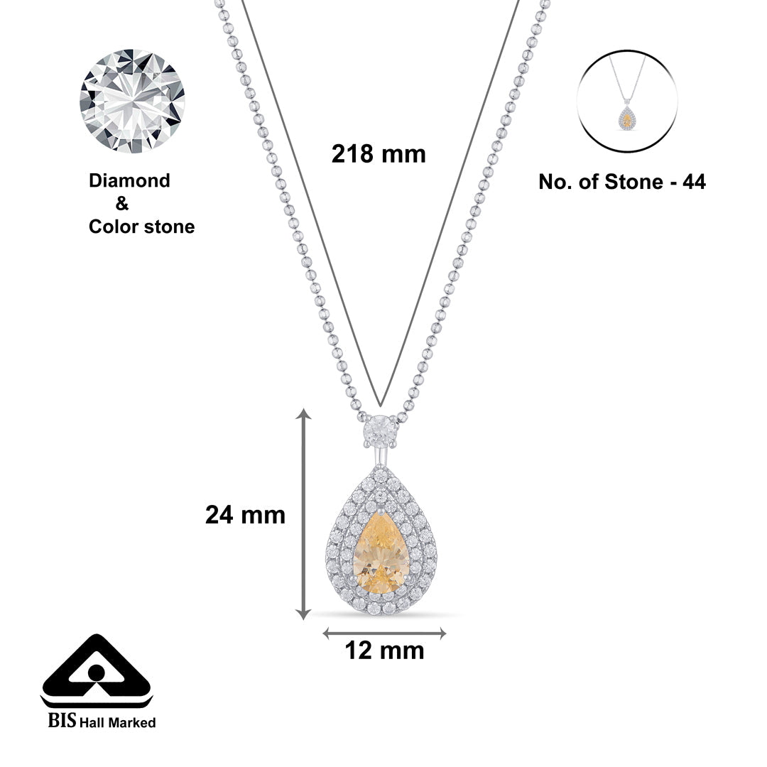 Yellow Sapphire Silver Modern Necklace