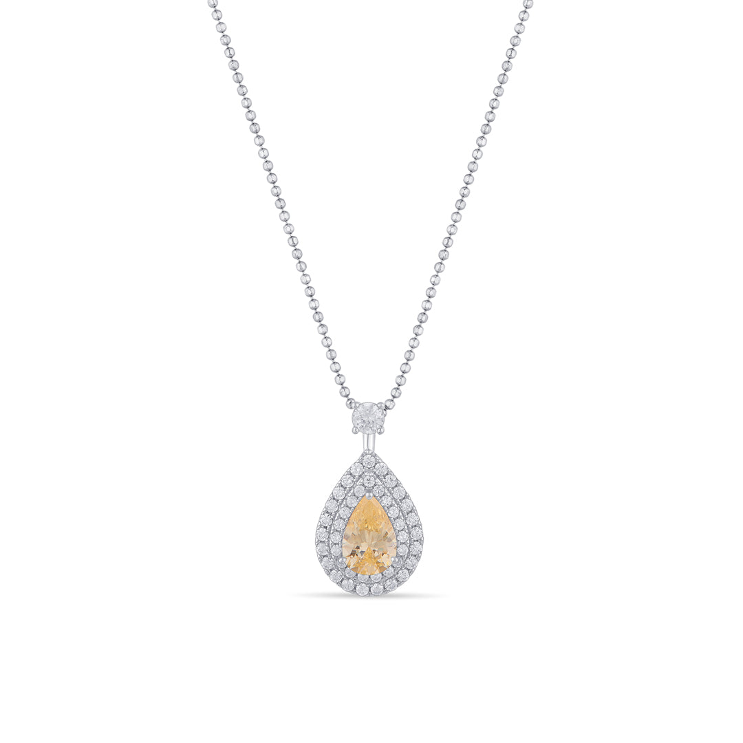 Yellow Sapphire Silver Modern Necklace