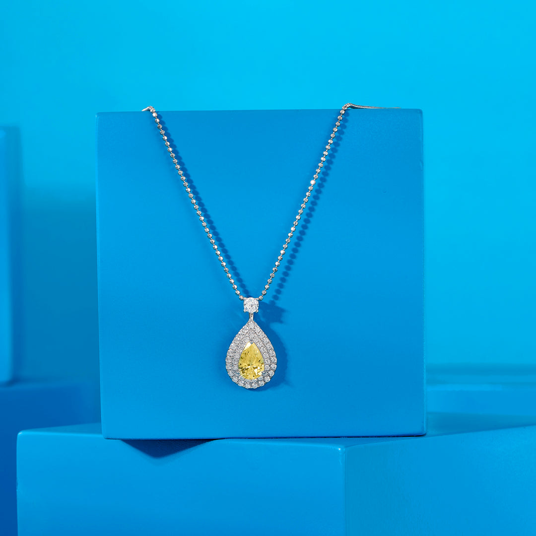 Yellow Sapphire Silver Modern Necklace
