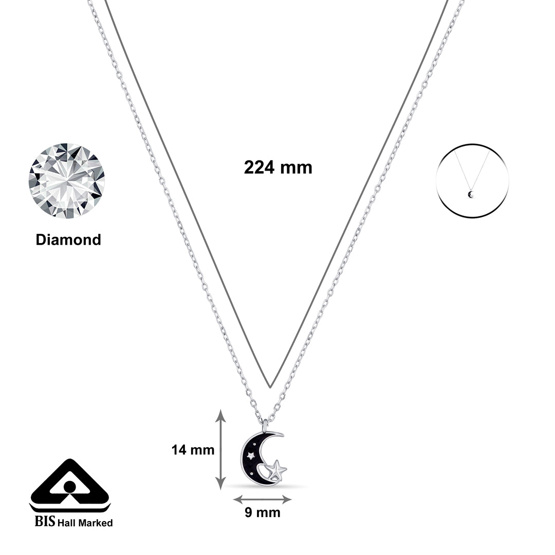 MoonStar Silver Charm Necklace