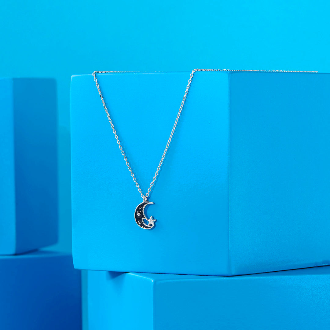 MoonStar Silver Charm Necklace