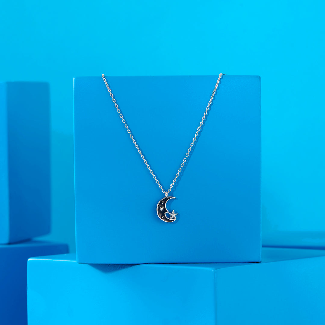 MoonStar Silver Charm Necklace