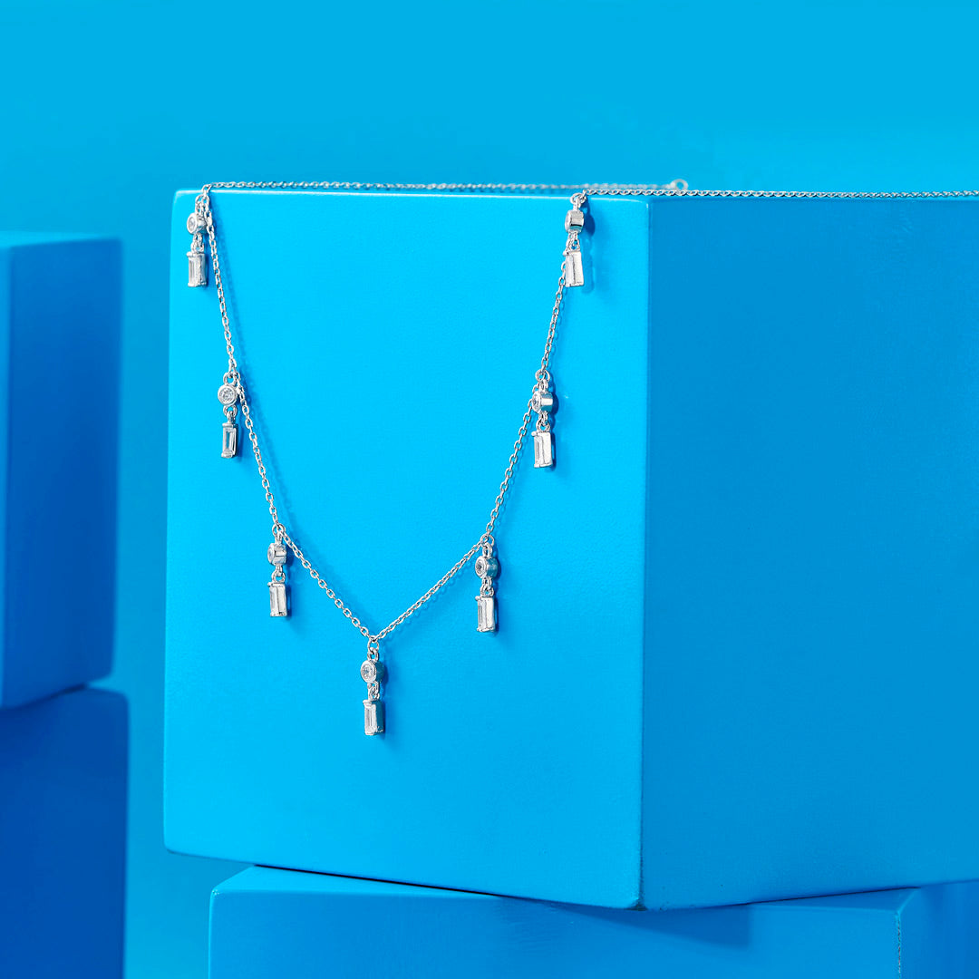 Imperial Veil Silver Modern Necklace