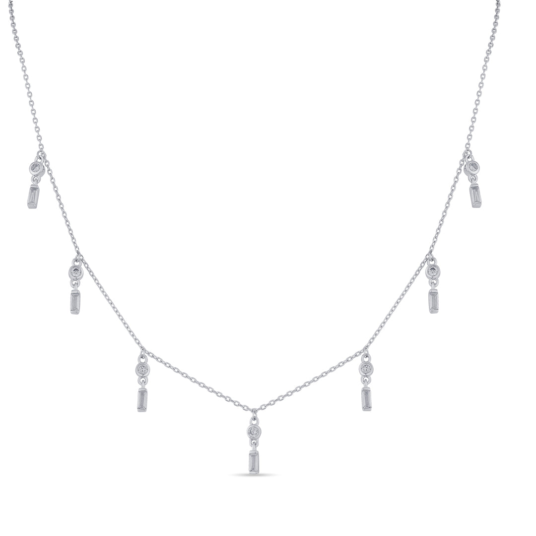 Imperial Veil Silver Modern Necklace