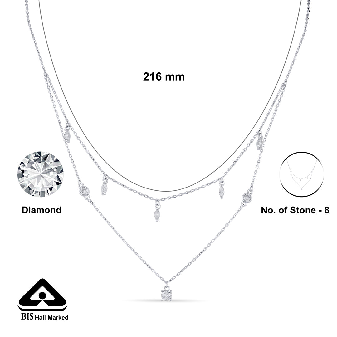 Blink Muse Silver Multi Layered Necklace