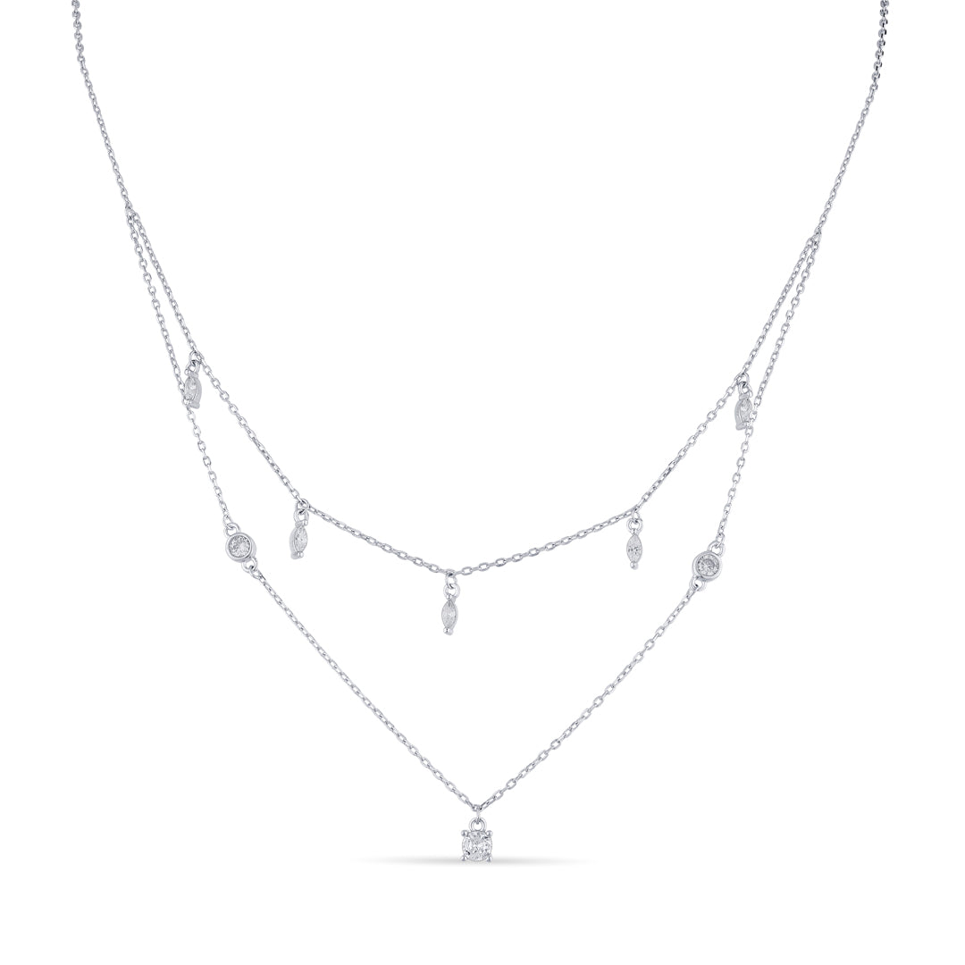 Blink Muse Silver Multi Layered Necklace
