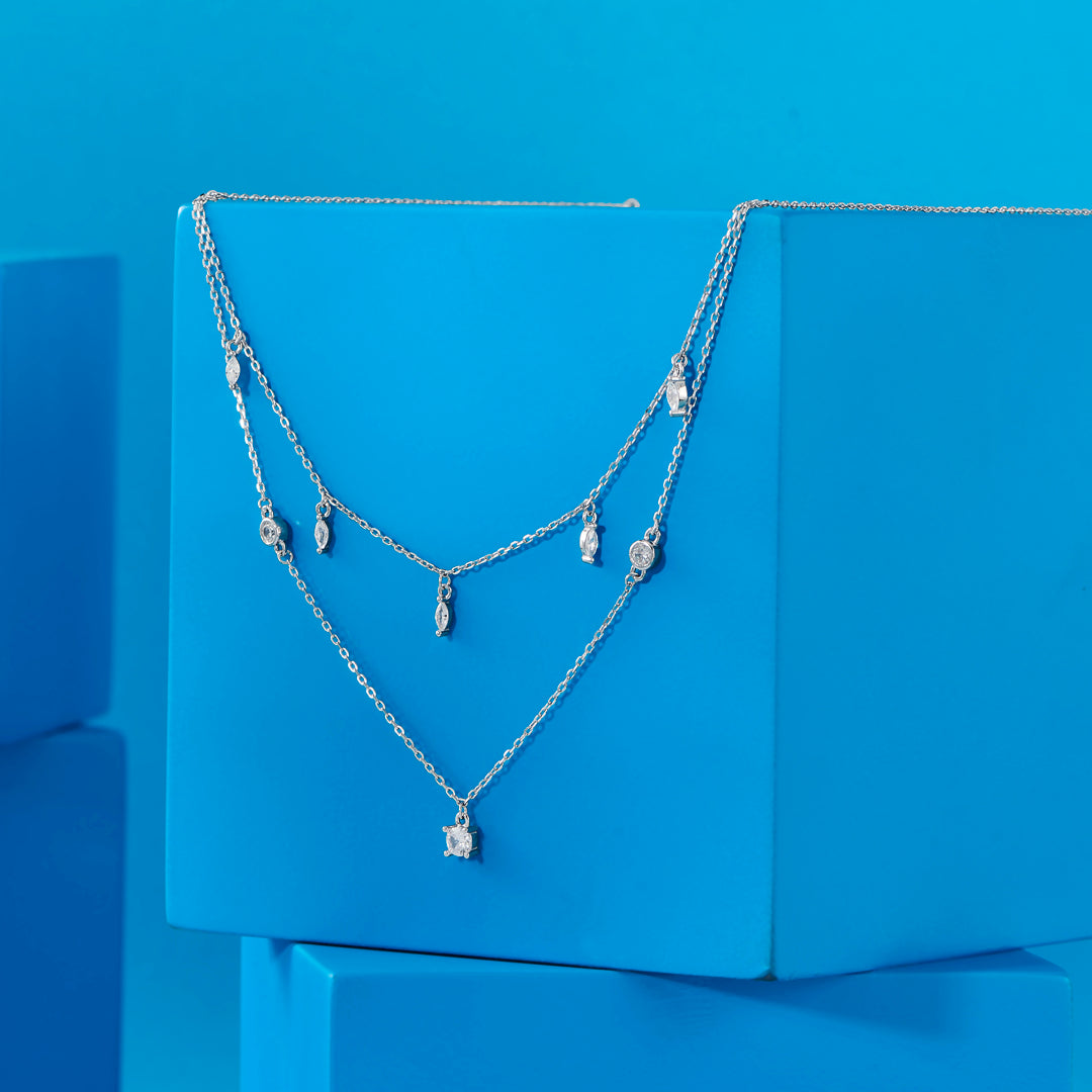 Blink Muse Silver Multi Layered Necklace