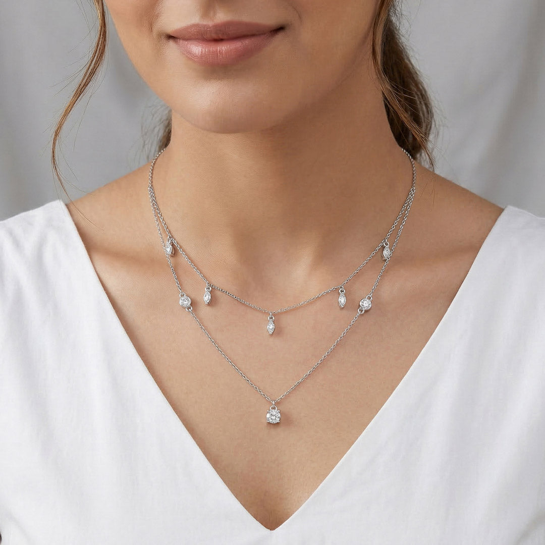 Blink Muse Silver Multi Layered Necklace