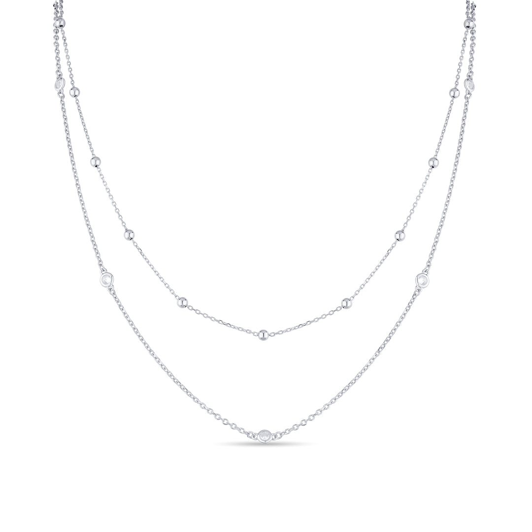 Shine Mode Silver Multi Layered Necklace
