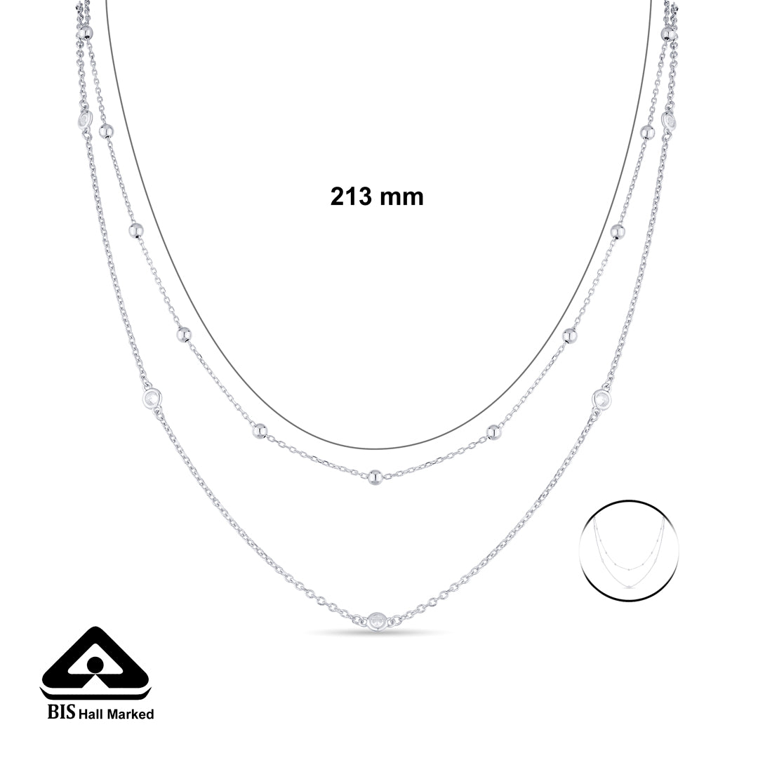 Shine Mode Silver Multi Layered Necklace