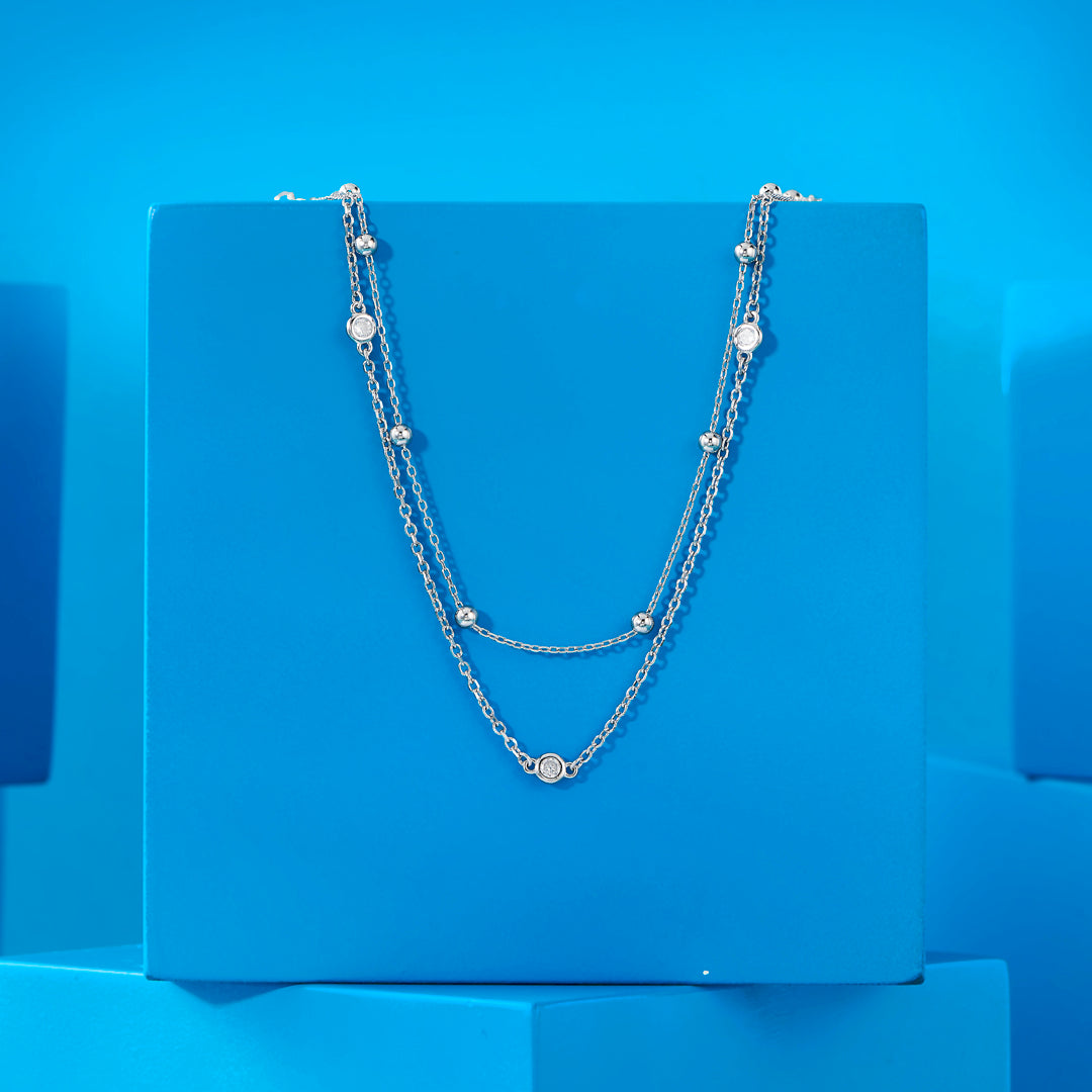 Shine Mode Silver Multi Layered Necklace