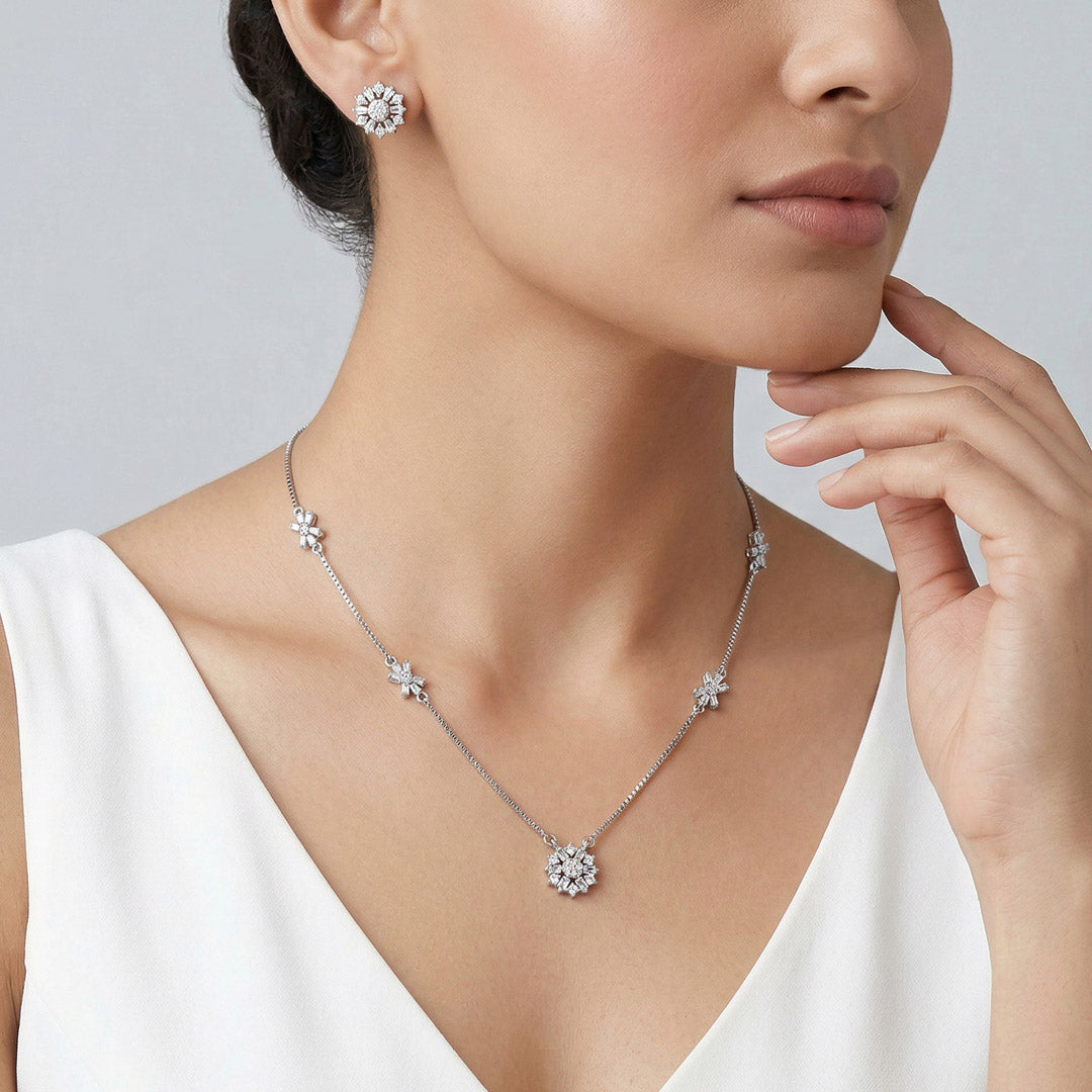 Frost Royale Silver Necklace Set
