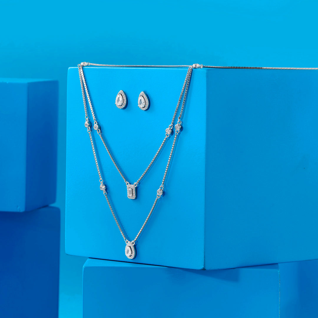 Dream Gleam Silver Necklace Set