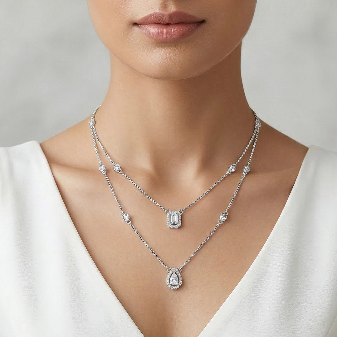Dream Gleam Silver Necklace Set