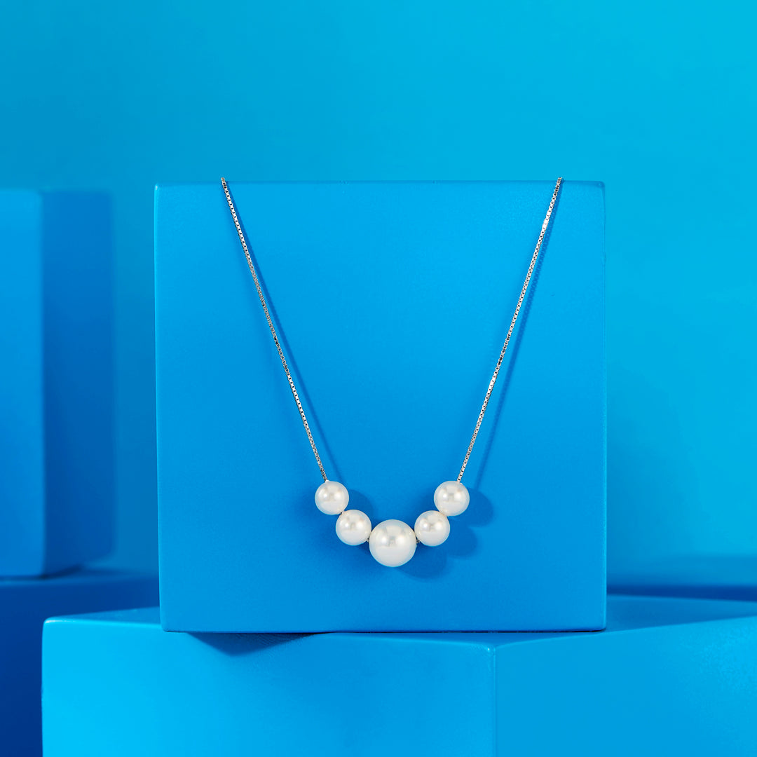 Pearl Pop Silver Modern Necklace