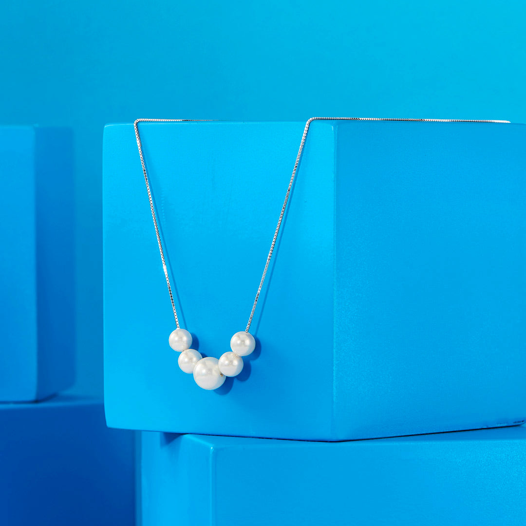 Pearl Pop Silver Modern Necklace