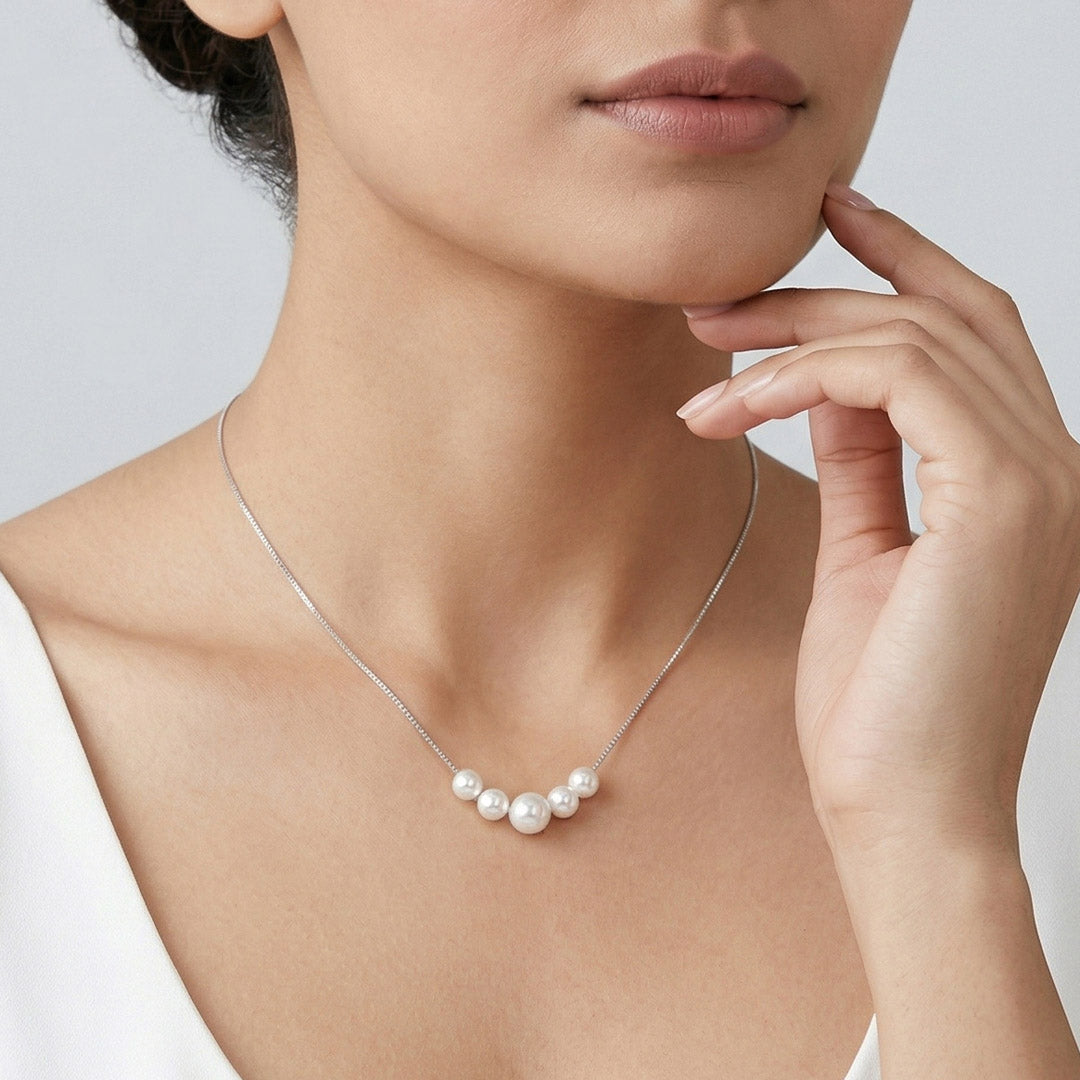 Pearl Pop Silver Modern Necklace