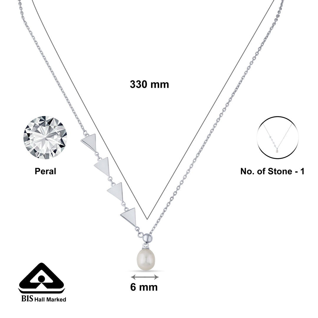 Arrows & Pearl Silver Modern Necklace