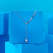 Heart & Stars Silver Lariate Necklace