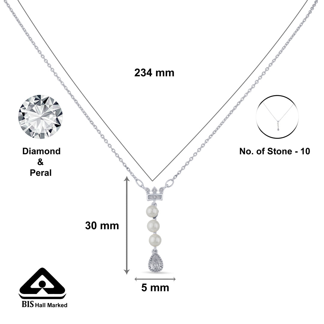 Pearl Queen Silver Lariate Necklace