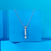 Pearl Queen Silver Lariate Necklace