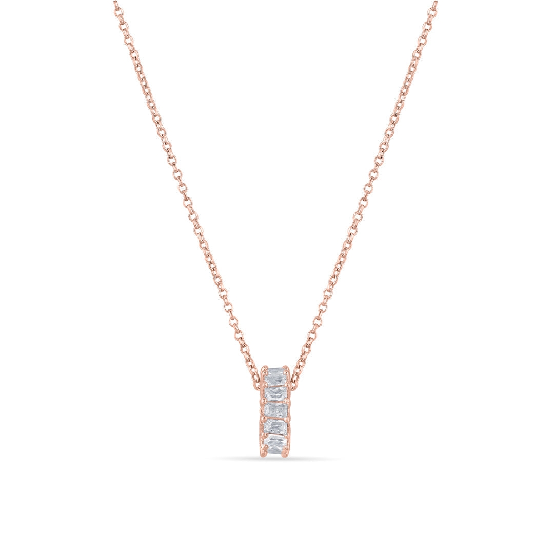 Roseate Sparks Silver Modern Necklace
