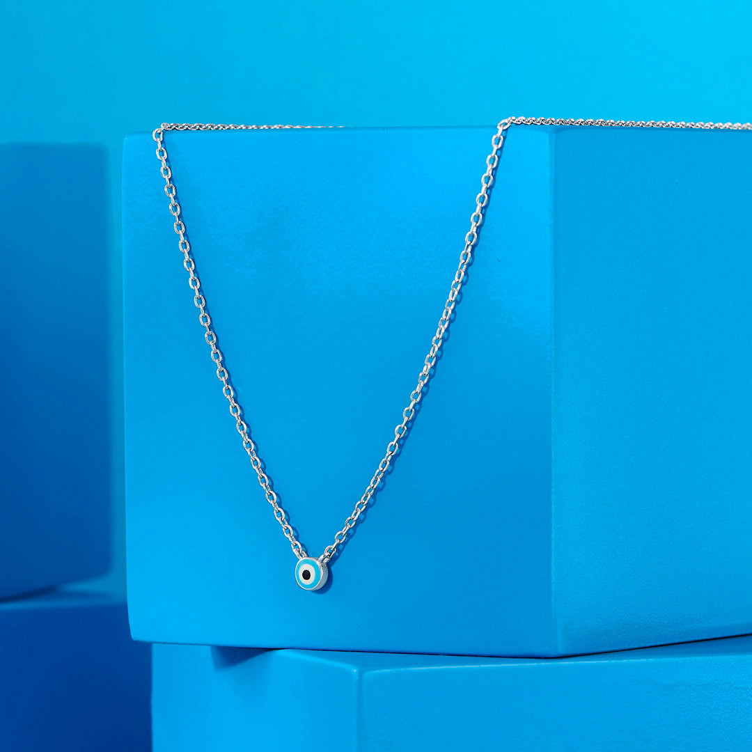 Nazar Amulet Silver Charm Necklace
