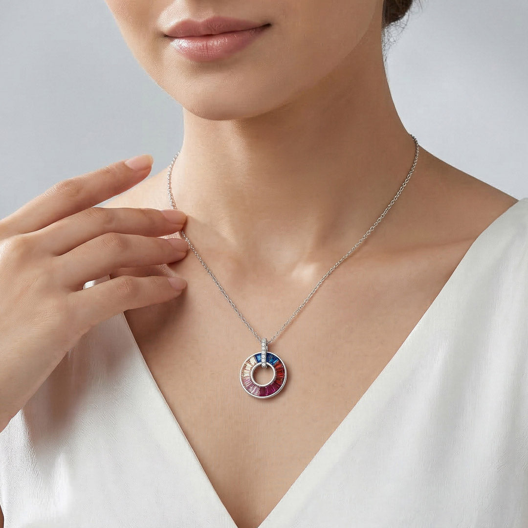 Kaleido Ring Silver Modern Necklace