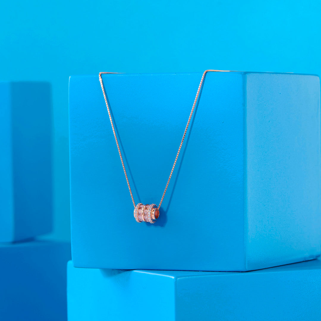 Roseate Muse Silver Modern Necklace