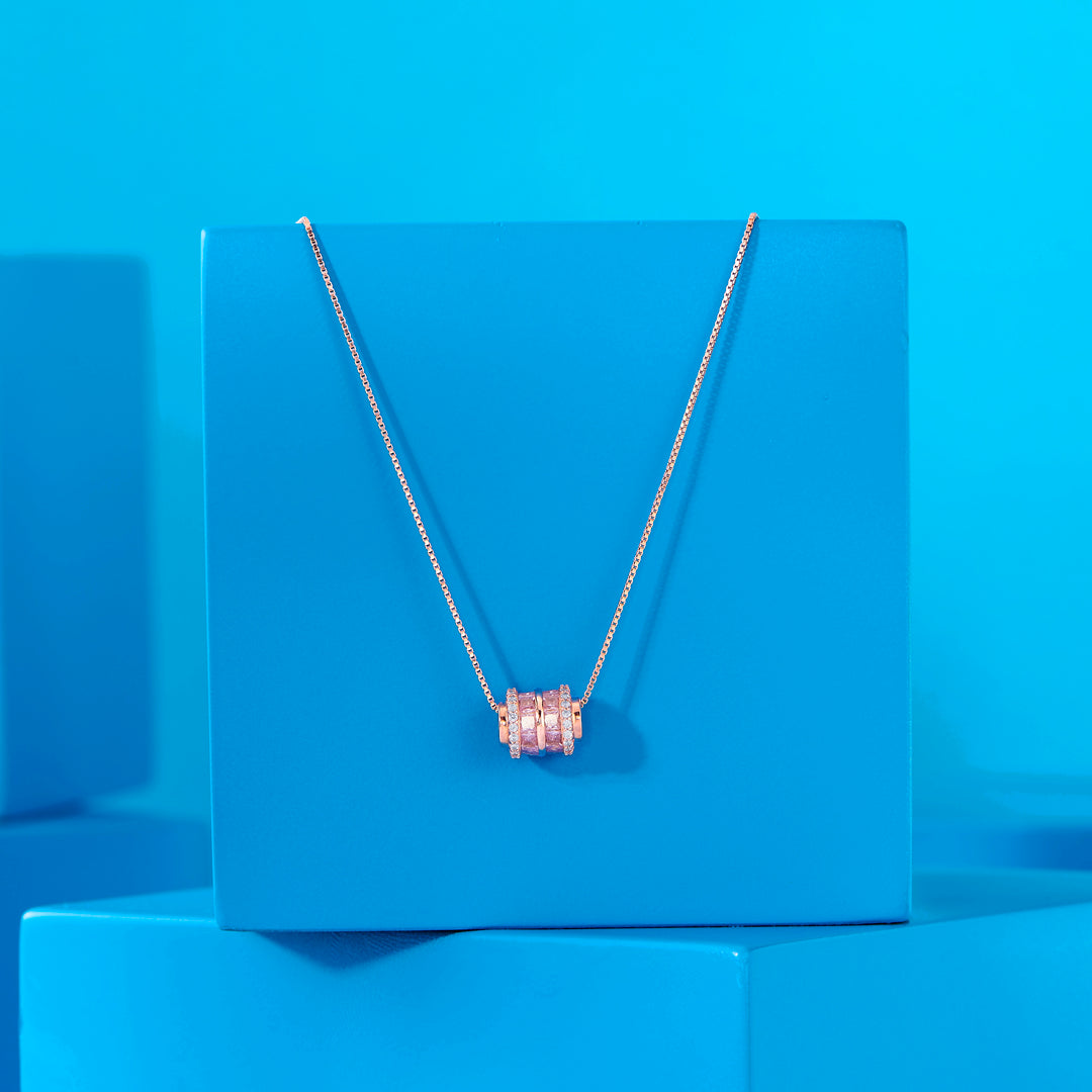 Roseate Muse Silver Modern Necklace