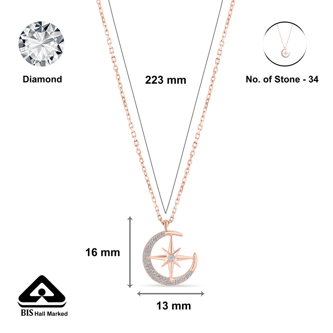 Roseate MoonStar Silver Modern Necklace