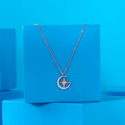 Roseate MoonStar Silver Modern Necklace