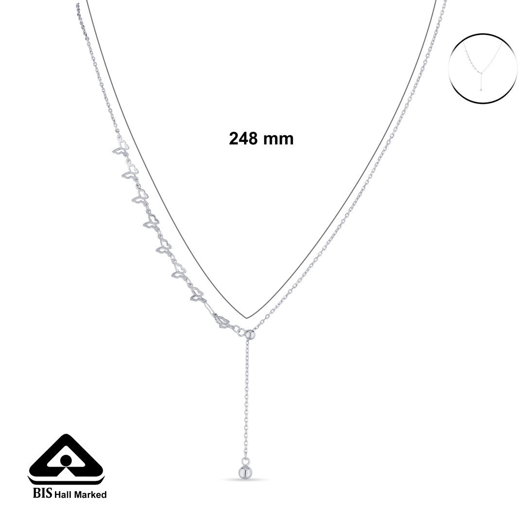 Butterfly Flutter Silver Lariate Necklace