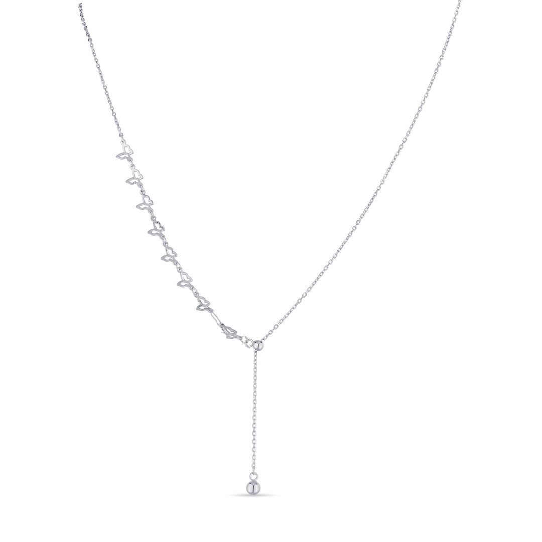 Butterfly Flutter Silver Lariate Necklace