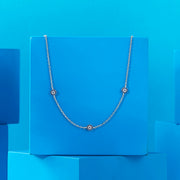 Blue Gleam Silver Charm Necklace