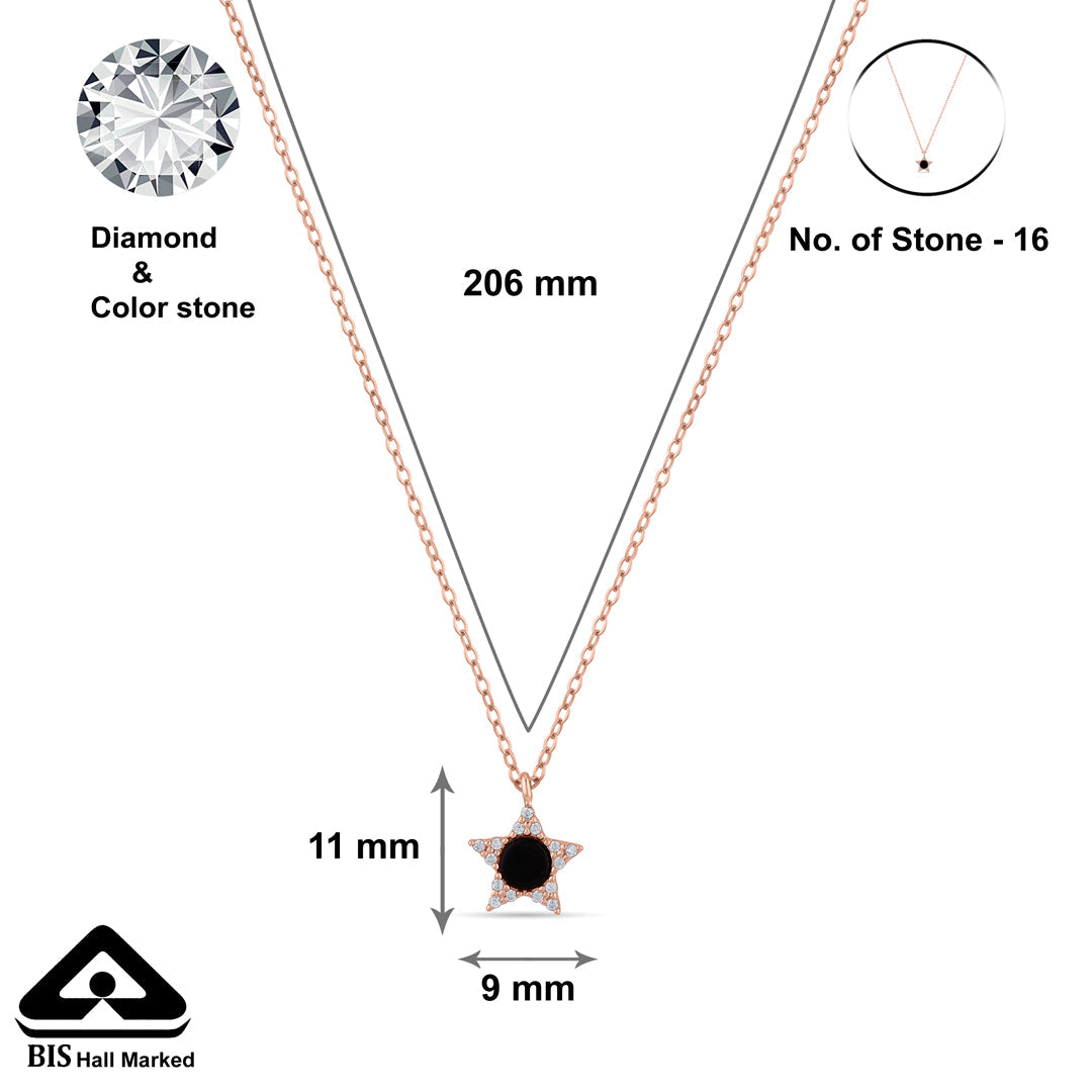 Roseate Star Silver Modern Necklace