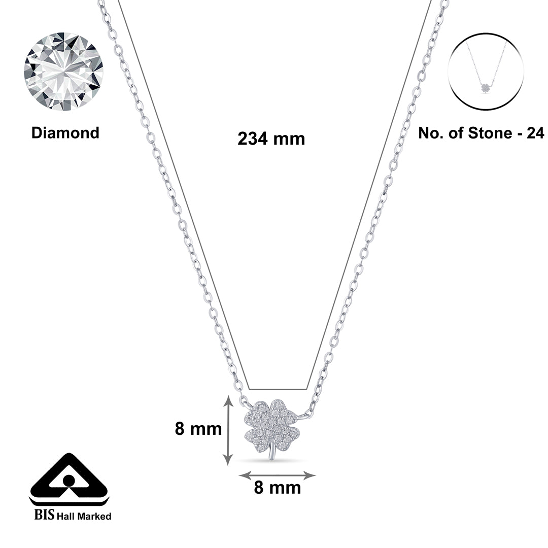 Clover Spark Silver Charm Necklace