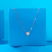 Clover Spark Silver Charm Necklace
