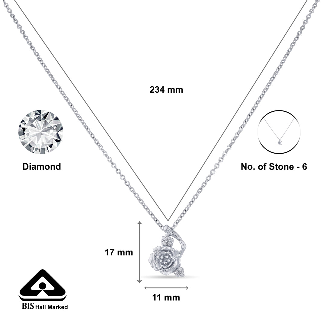 Blooming Rose Silver Modern Necklace