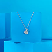 Blooming Rose Silver Modern Necklace