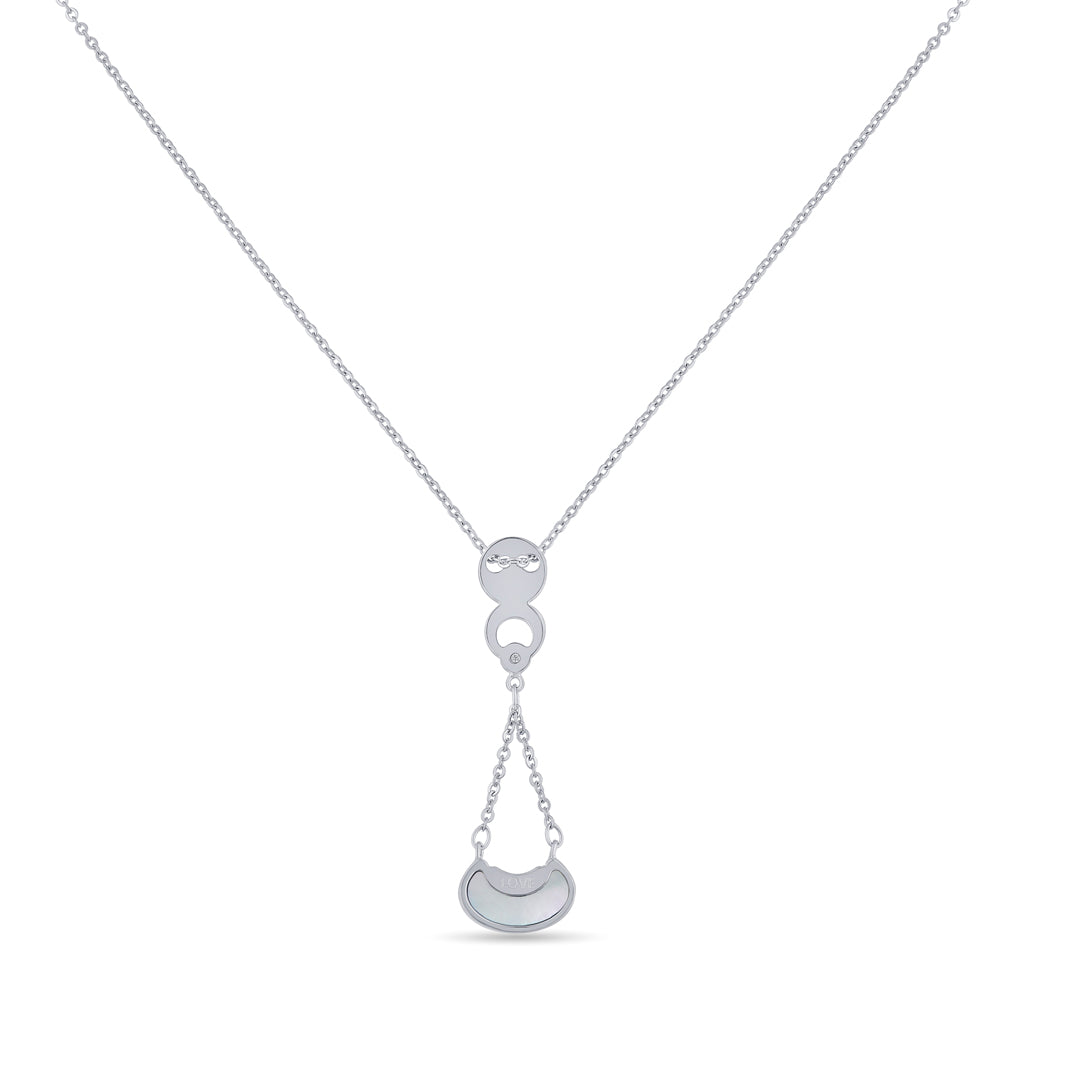 Arc Glow Silver Modern Necklace