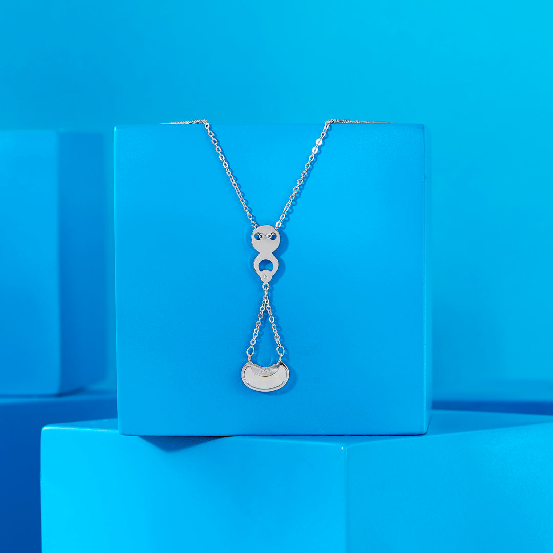 Arc Glow Silver Modern Necklace
